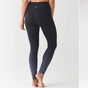 Lululemon Wunder Under Hi Rise Pant size 8 ombré black and grey luxtreme. Tall.